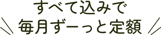 すべて込みで毎月ずーっと定額