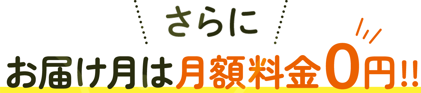 さらにお届け月は月額料金0円！！