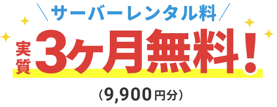 サーバーレンタル料 実質3ヶ月無料！